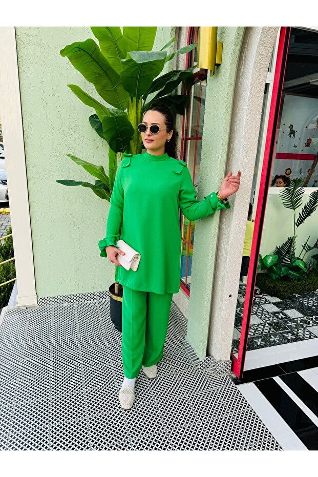 Stone Detailed Tunic Pants Set