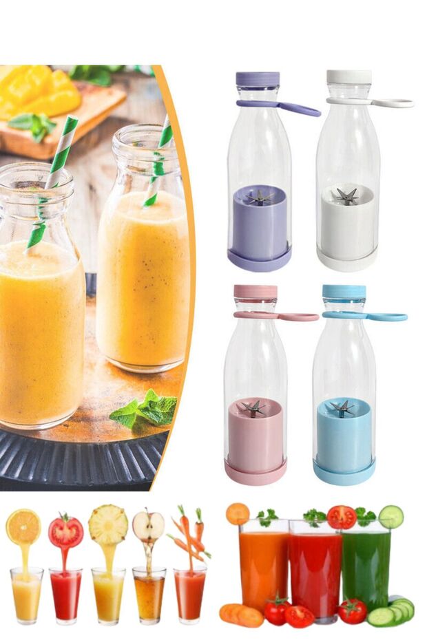 Smoothie Blender Shake Meyve Karıştırıcı Usb Şarj Kişisel Blender Shaker - 3