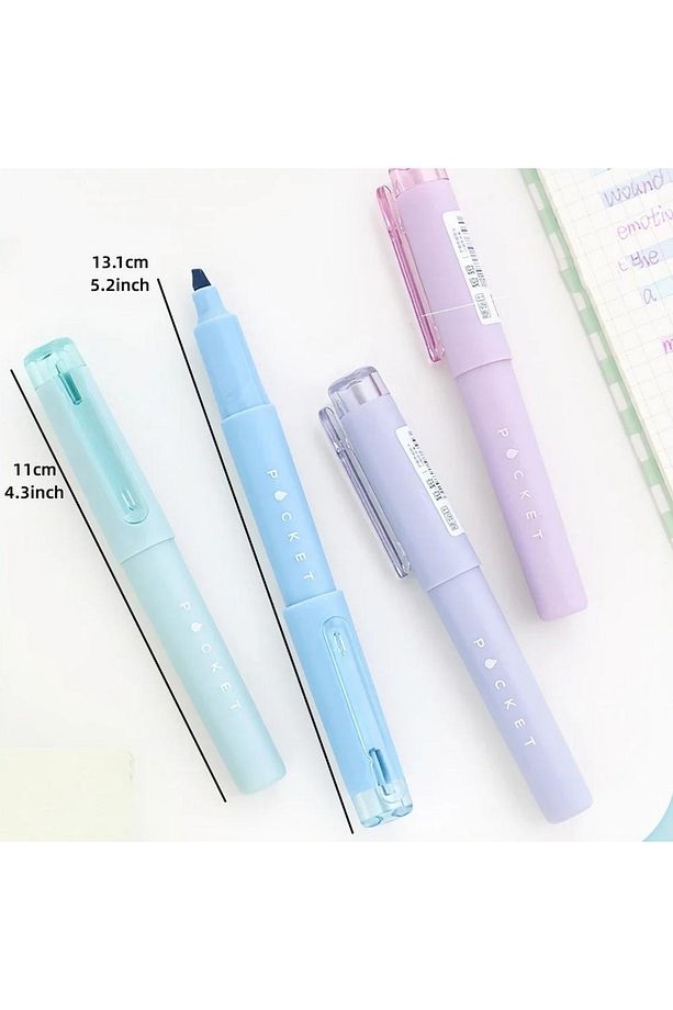 Mavi Tonlar Pocket Soft Renkler Fosforlu Kalem Seti 4 Adet - 6