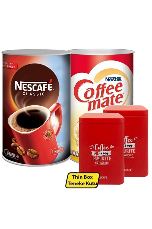 Classic Kahve 1 Kg + Nestle Coffee Mate 2 Kg + Metal Saklama Kutusu 2 Adet - 1
