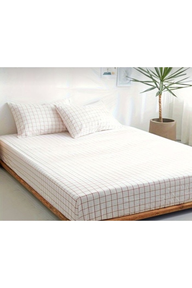 Totemhome Ranforce Elastic Checkered Sheet Set - 1