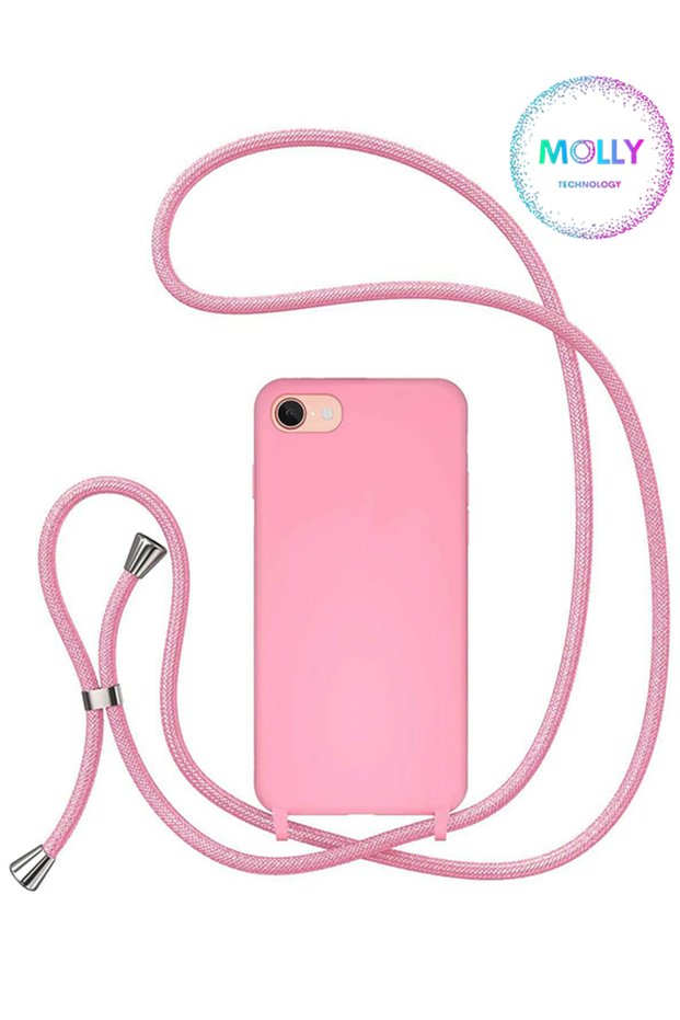 Cotton Candy Drawstring Neck Hanging Liquid Inside Velvet Silicone Case for iPhone 7
