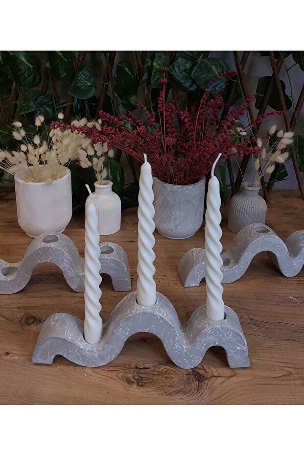 Dalgalı Şamdan Mumluk - 4