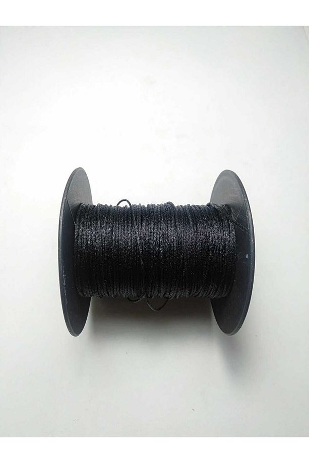 Zift Siyah Renk 1.0 Mm 20 Metre Mumlu Ip Saraç Deri Dikiş Kolye Boncuk Takı Tasarım Bileklik Ipi - 3