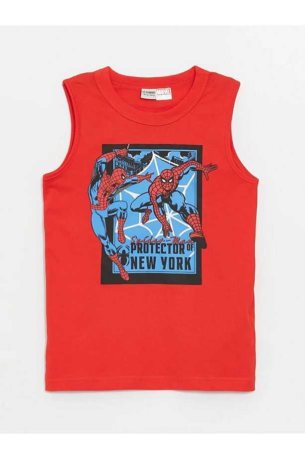 LCW Kids Bisiklet Yaka Spiderman Baskılı Erkek Çocuk Atlet ve Deniz Şortu - 2