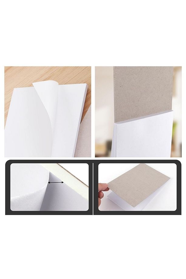 50 Yaprak Notepad, Düz Beyaz Baskısız Not Defteri 10x14cm - 2