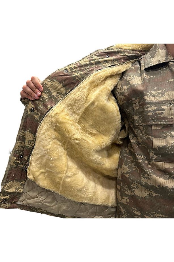 TSK kamuflaj ve Azerbaycan kamuflaj nano kürklü parka Askeri nano su geçirmez mont - 6