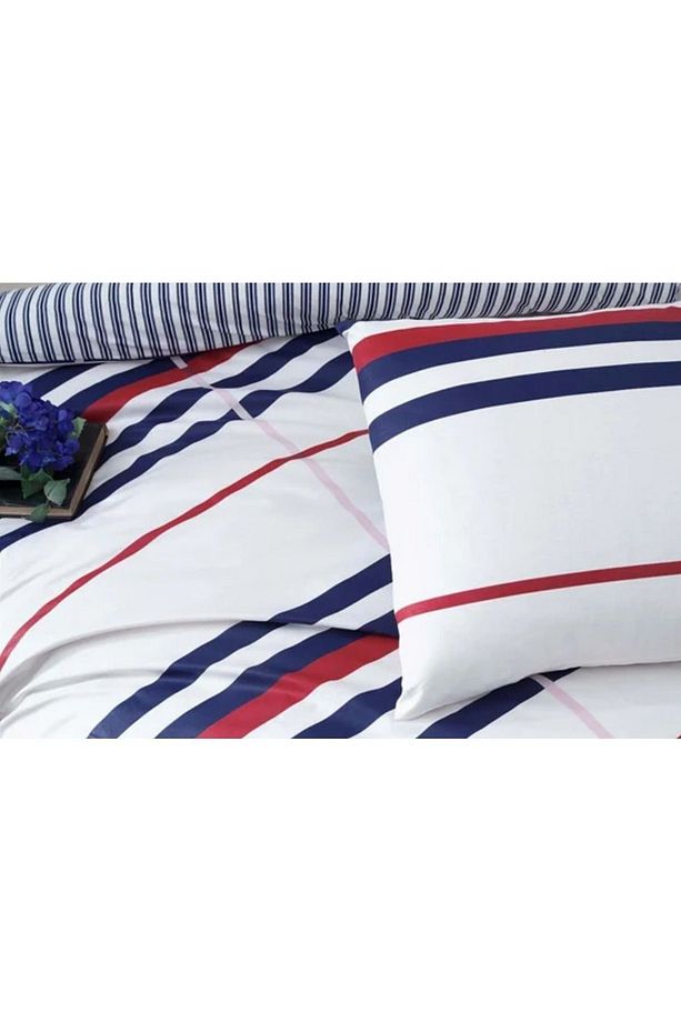 Striped Ranforce Tek Kişilik Nevresim Takımı Kırmızı - 2