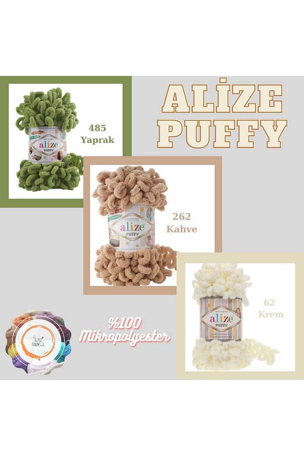 Puffy El Örgü İpliği (Tekli) - 100 Gr. 9 Mt. Parmak İpi, Panduf Battaniye İpi, Atkı Hırka İpi - 2