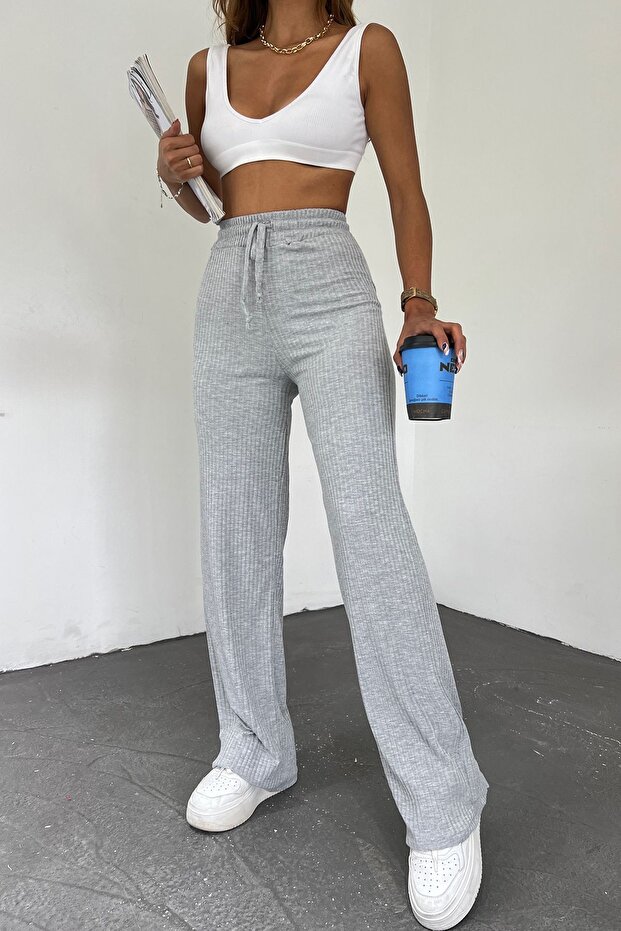 Dámske sivé košieľkové nohavice Palazzo Wicked Wicked - 7