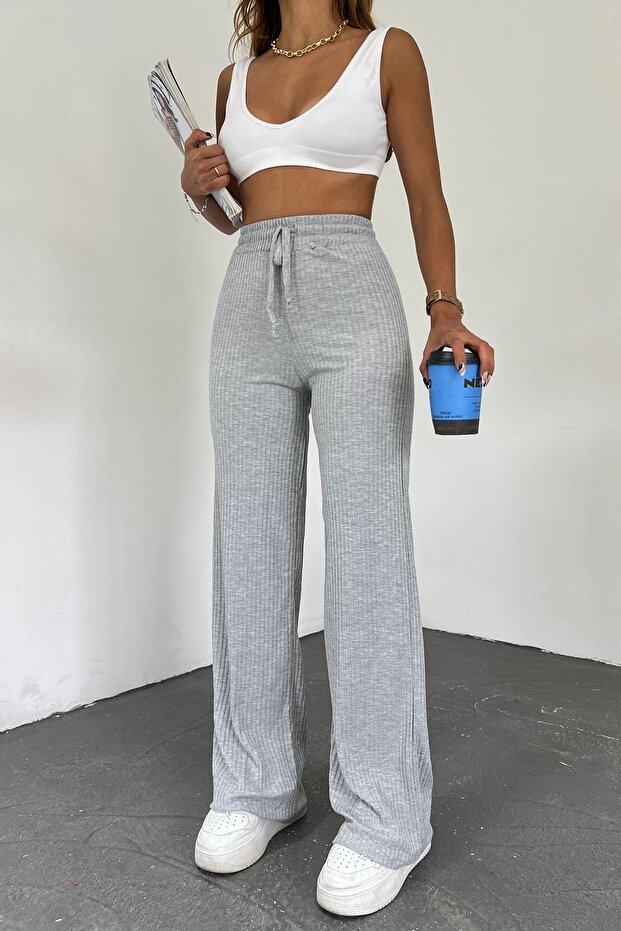 Dámske sivé košieľkové nohavice Palazzo Wicked Wicked - 5