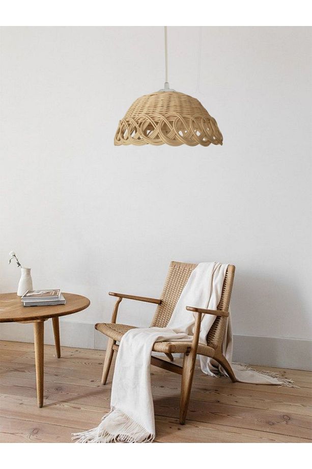 Bambu Bohem Rattan Hasır Avize 35cm - 1