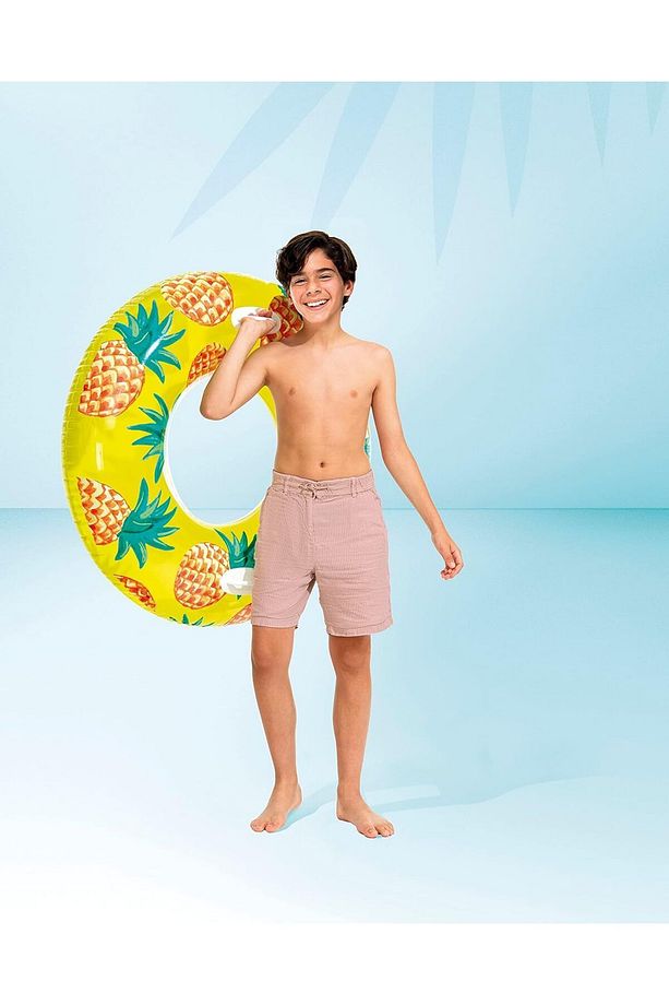Tutmalı Ananas Simit -Şişme Ananas Desenli Simit-Deniz Simidi-Meyve Simit-Havuz Ananas Simit 107 Cm. - 1