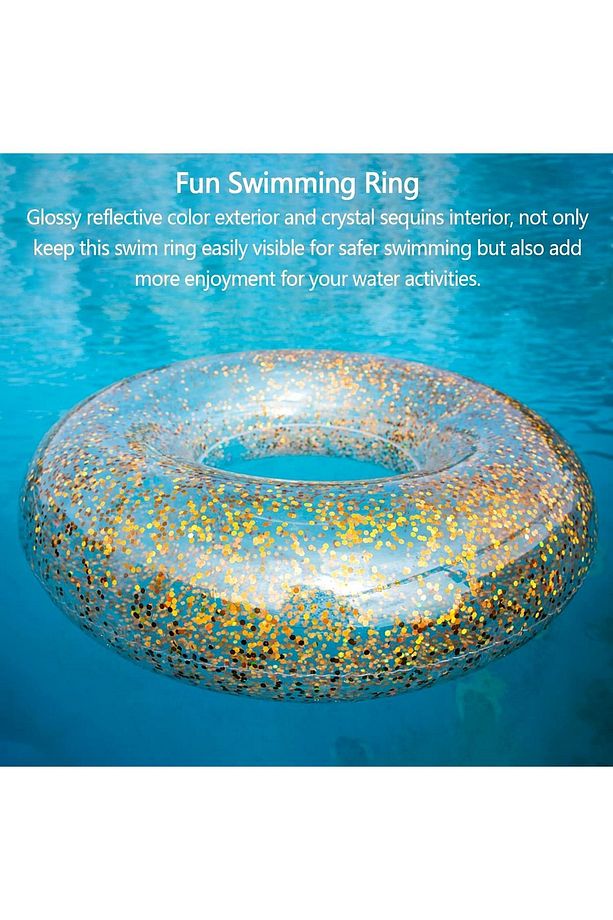 Jumbo Simit Simli - Şişme Simli Simit - Simli Deniz Simidi - Simli Parlak Simit -Simli Simit 119 Cm. - 4