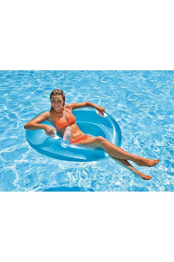 Koltuk Simit Tutmalı Fileli - Bardaklı Deniz Simidi - Fileli Koltuk Simit-Şişme Lounge Simit 119 cm. - 5
