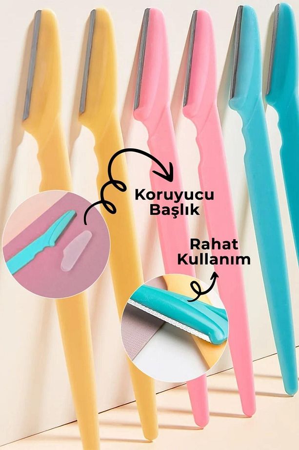 3’lü Kaş Usturası Seti | Yüz Ve Kaş Jileti | Tüy Alma Ve Şekillendirme Için Pratik Tıraş Bıçağı - 4