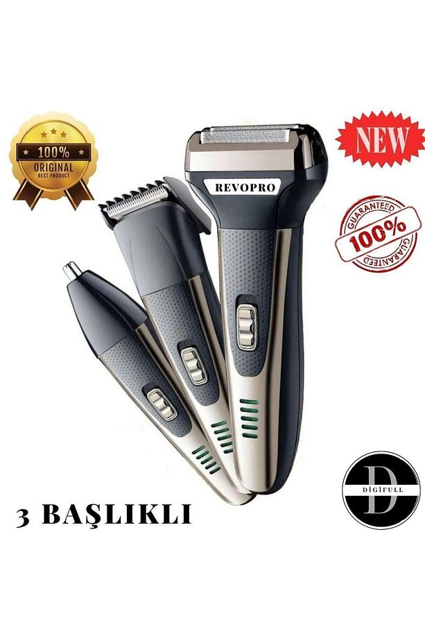 Yeni Model Turbo 3 In 1 Erkek Bakım Seti Saç Sakal Burun Tıraş Makinesi - 1