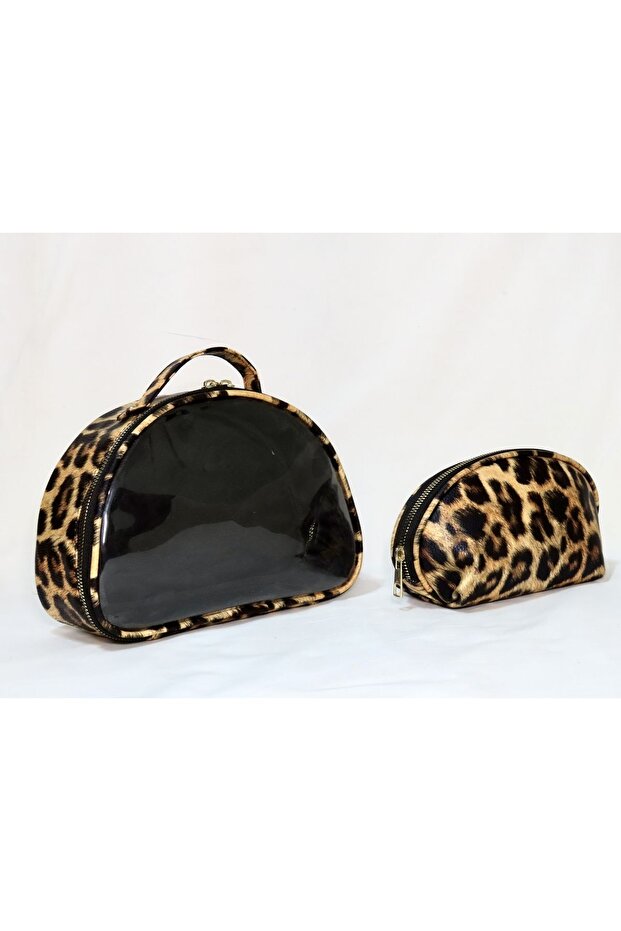 Women's Cosmetic Makeup Bag Set Faux Leather