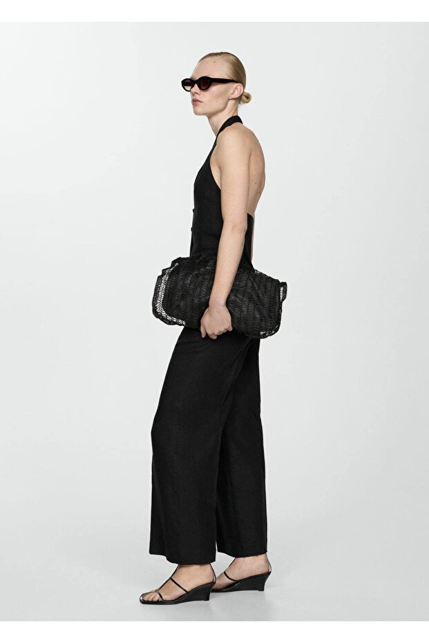 Halter yaka keten yelek - 2