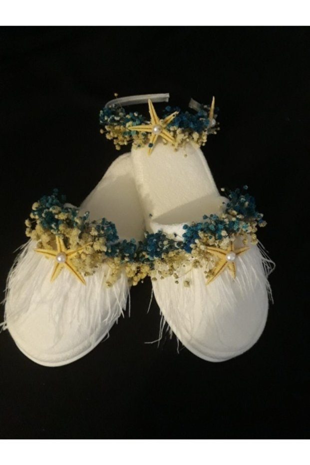 Women's White Maternity Crown and Slippers