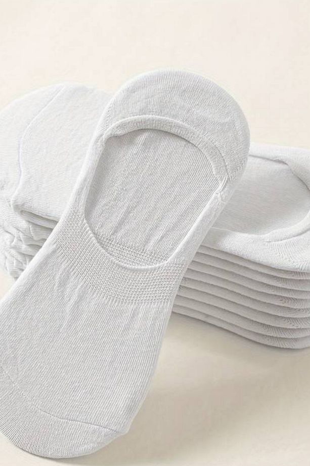 Kadın - Erkek Düz Desen (10'LU PAKET - 10 ÇİFT) Pamuklu Terletmez Babet Çorap - 6