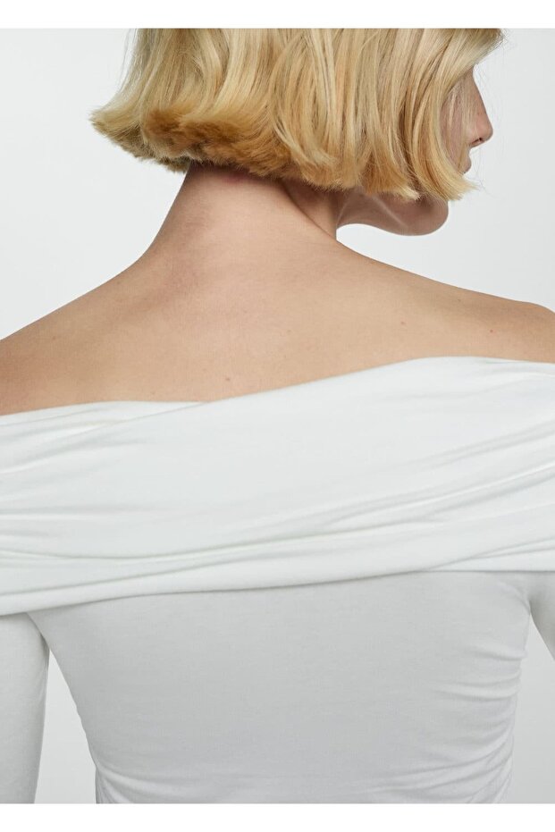 Omuzları açık tişört - 8