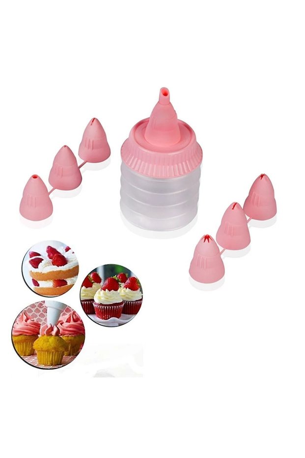 Cake Decor Pump Lampholder Set 8 Pieces Cake Decoration Muffin Cream Pump