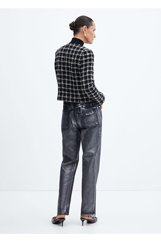 Maksi çiçekli tüvit ceket - 4