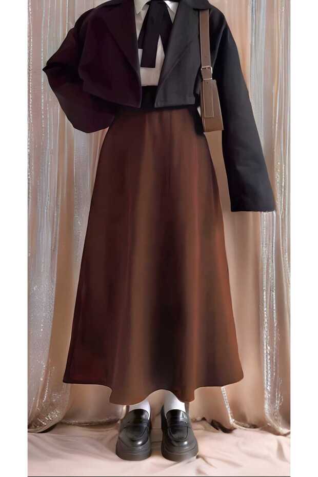 Puff Scuba Brown Skirt