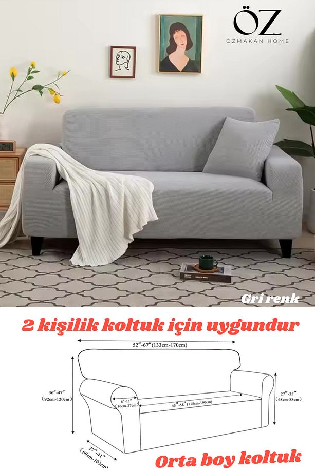 Koltuk kılıfı ,2 kişilik orta boy koltuk örtüsü 1 adet - 1