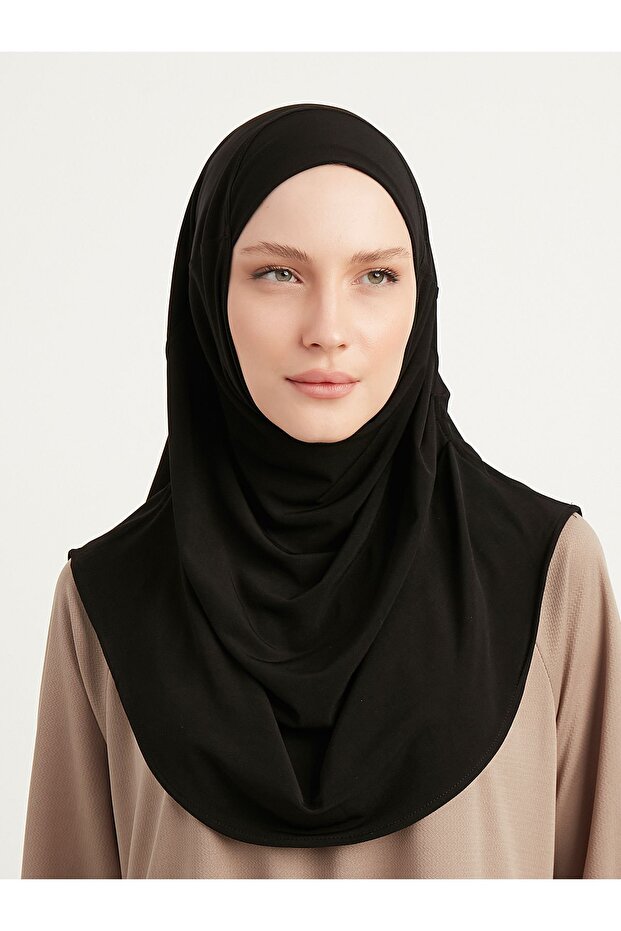 عمامة سوداء عملية مطوي جاهزة Hijab