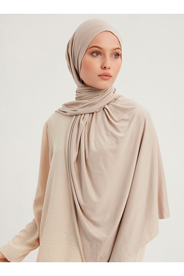شال قطن ليكرا ممشط - حجري - 2