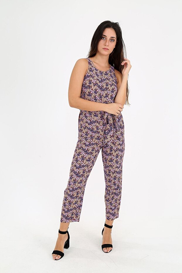 Çiçek Desenli Tulum - 2