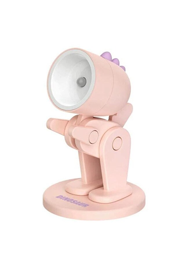 Mini Pembe Led Gece Lambası Sevimli Dinazor Çocuklar Yatak Odası Başucu Oyuncak Masa Lambası - 2