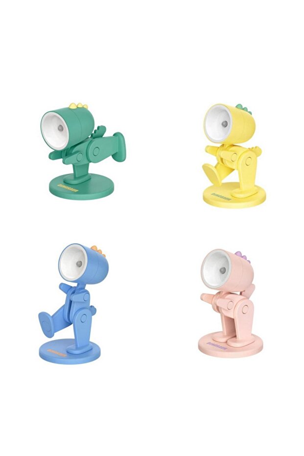 Mini Pembe Led Gece Lambası Sevimli Dinazor Çocuklar Yatak Odası Başucu Oyuncak Masa Lambası - 1