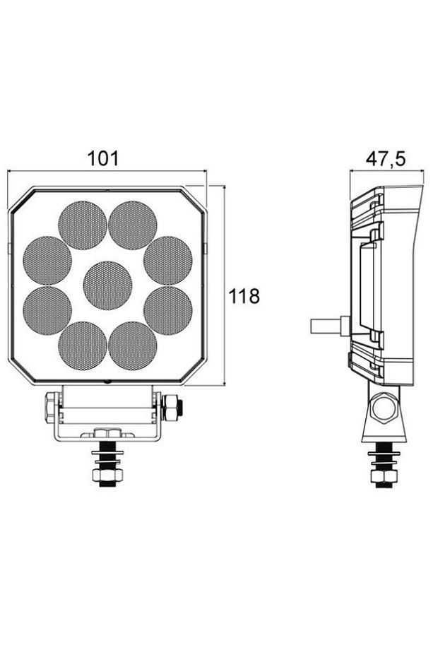 16w Kare 9 Ledli Kombo Sis Farı Off Road Çalışma Tekne Lambası - 4