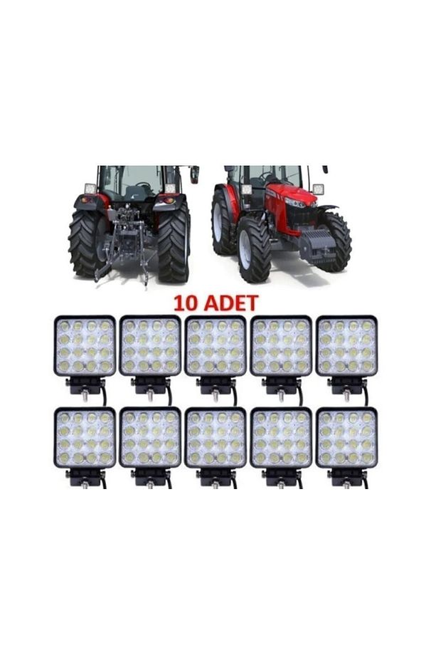 10 Adet 16 Ledli Geri Vites Lambası 12-24v 48w Offroad Projektör Çalışma Lambası - 1