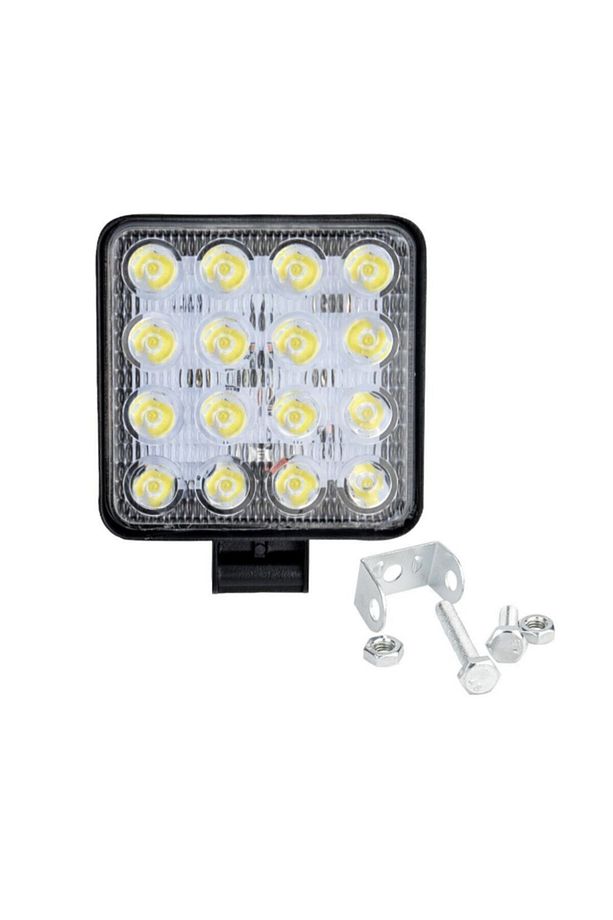 4 Adet 16 Led Kare Çalışma Lambası 110x110mm Off Road Traktör Tekne 16led-110 - 4