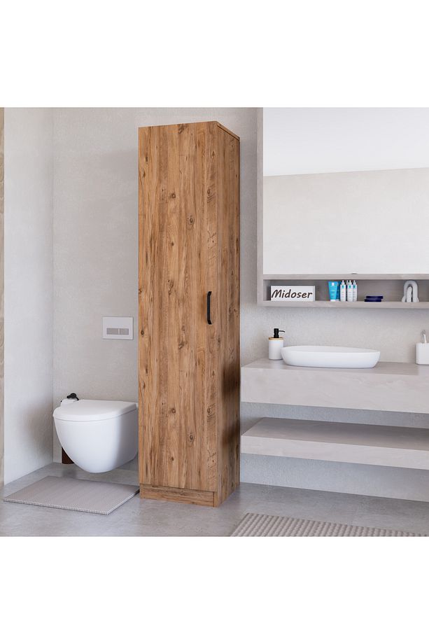 Yaman Atlantik Çam Tek Kapaklı 4 Raflı Çok Amaçlı Mutfak Kiler Ve Banyo Dolabı - 2