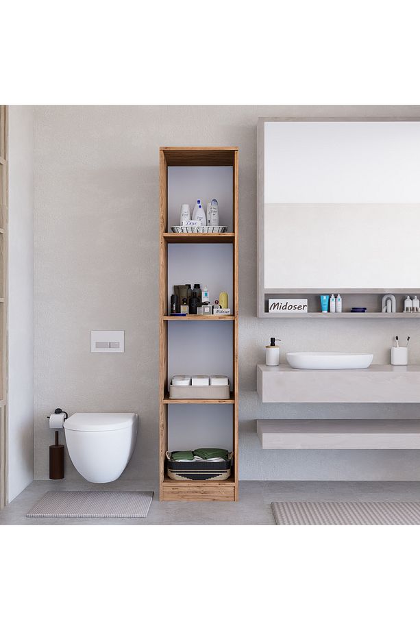 Yaman Atlantik Çam Tek Kapaklı 4 Raflı Çok Amaçlı Mutfak Kiler Ve Banyo Dolabı - 4