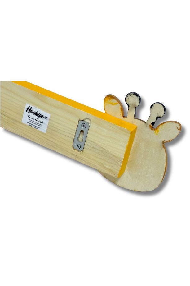 Ho'okipa Bs Handcrafted - Çocuk Odası El Yapımı Ahşap Elbise Askılığı Sarı Zürafa - 6