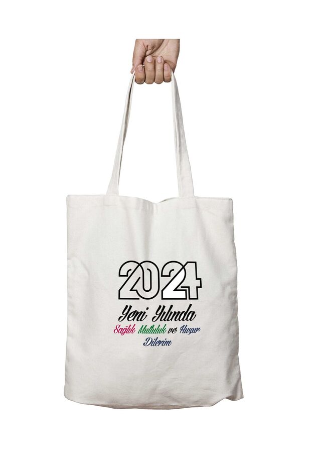 I Wish Health, Happiness, Peace in the New Year, Two Sides Permanent Printing Washable Bag