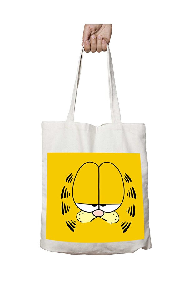 حقيبة Garfield Sad Cat - مطبوعة على الجانبين وقابلة للغسل