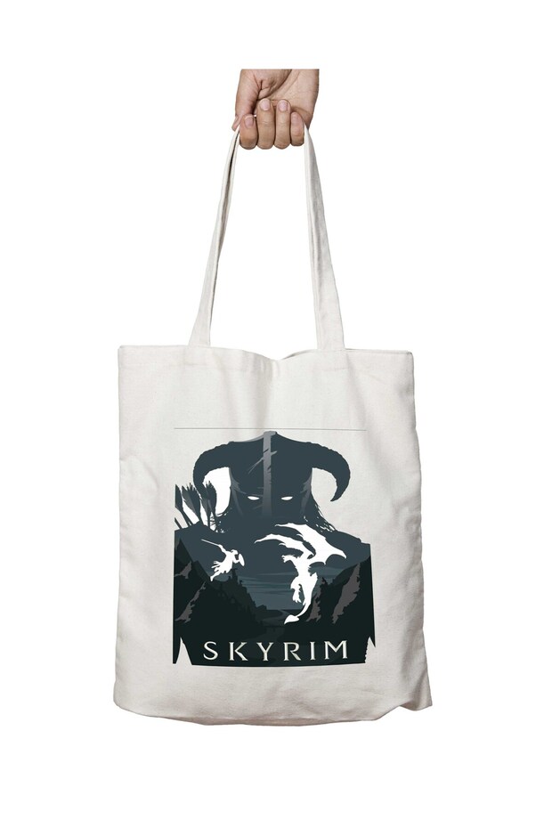 SkYrim7 - Two Sides Permanent Printed, Washable Shoulder Tote Bag