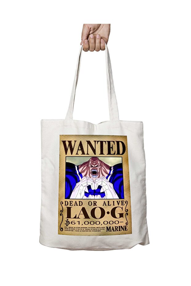 Wanted Lao g Anime Two-Sided Permanent Printed Washable School Beach Shoulder Tote Bag
