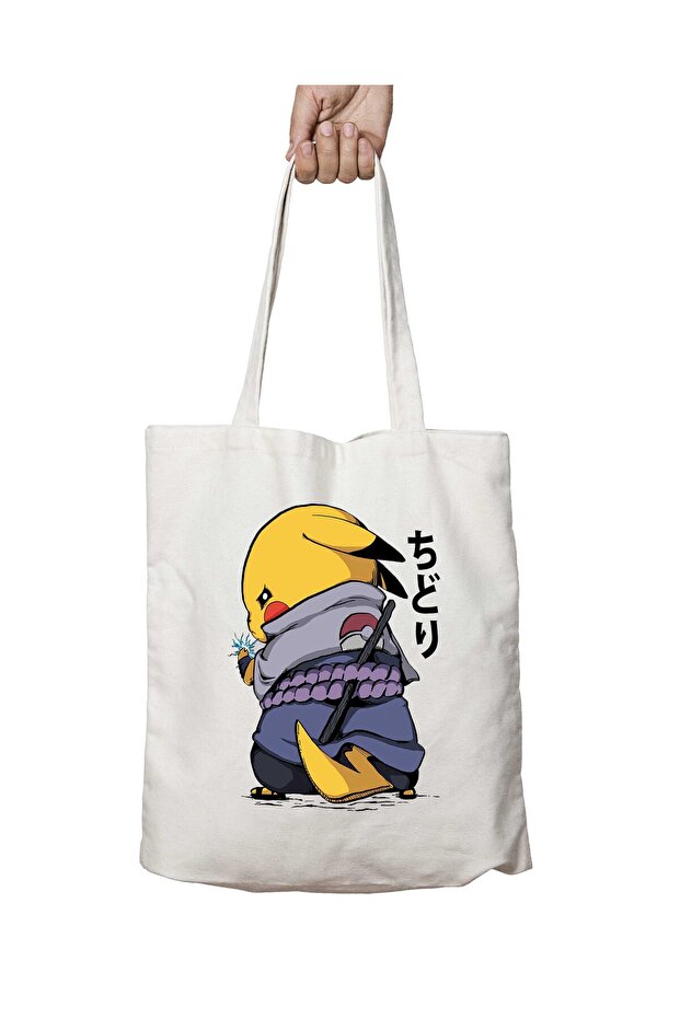 Pokemon Pikachu Chidori Naruto (2) Two-Sided Permanent Printed Washable Bag
