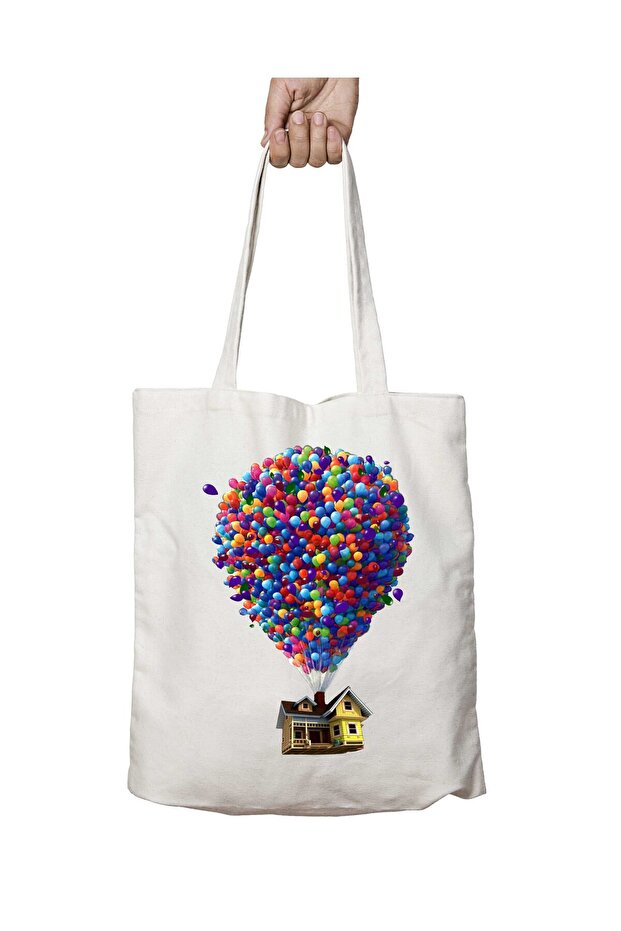 Look up Balloon Two-Sided Permanent Printed Washable School Beach Shoulder Tote Bag