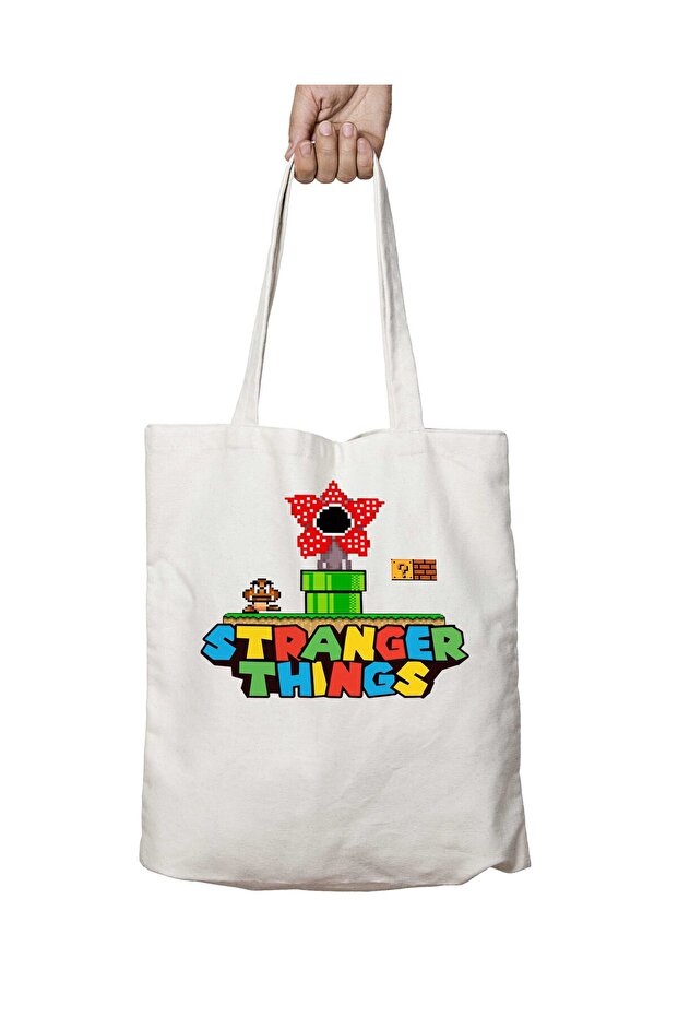 Stranger Things Mario Washable Printed Bag - Game Design, Lasting