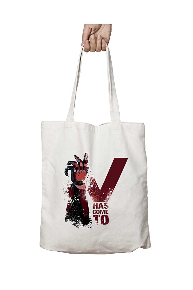 V Has Come To - حقيبة كتف قابلة للغسل ومطبوعة على الجانبين