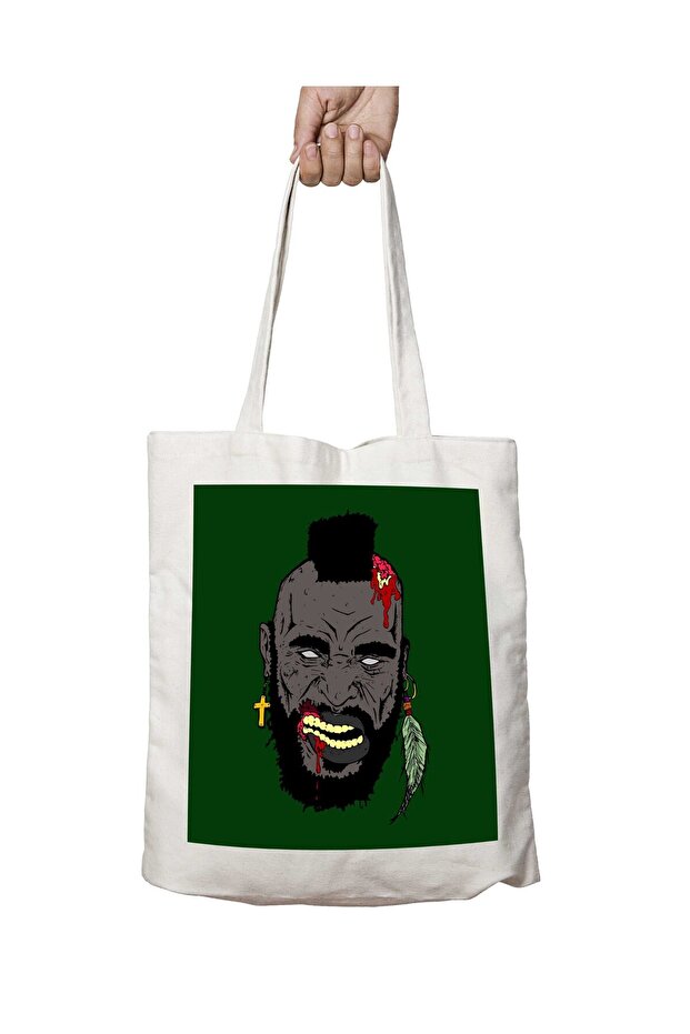 Zombie Mr. T - حقيبة كتف قابلة للغسل ومطبوعة على الجانبين